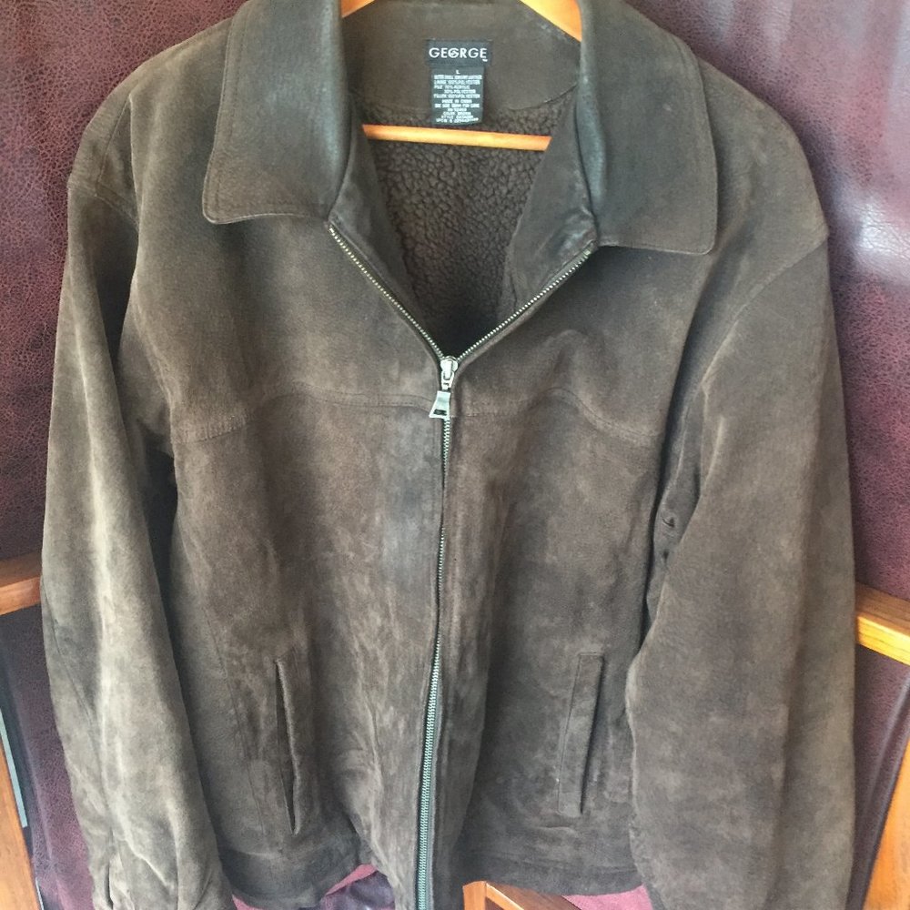 George heavy bomber style leather jacket Large